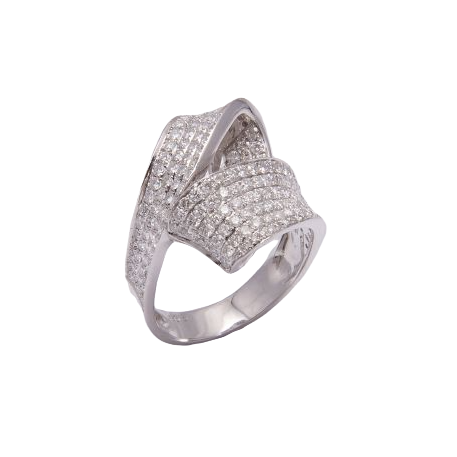 Anel em ouro branco 18K com diamantes