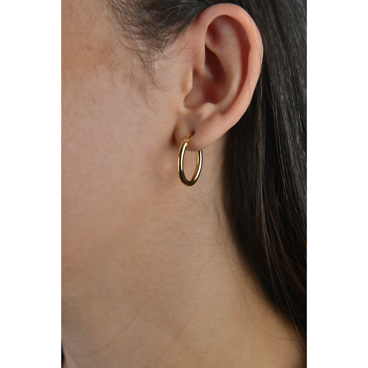 Par de brincos argola em ouro amarelo 18K