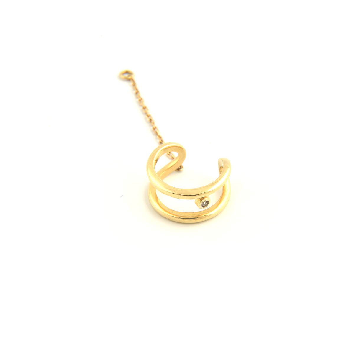 Piercing em ouro amarelo 18K com diamante